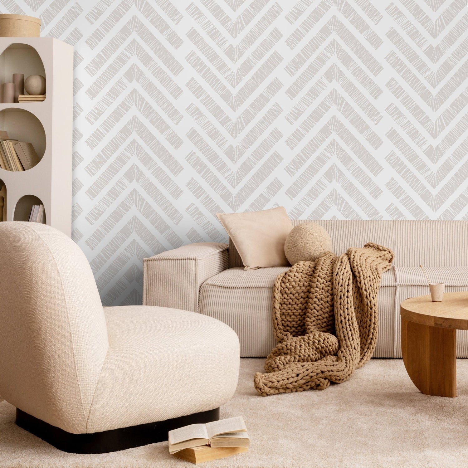 Geometric Arrow Herringbone Wallpaper - C515 - WallTrend