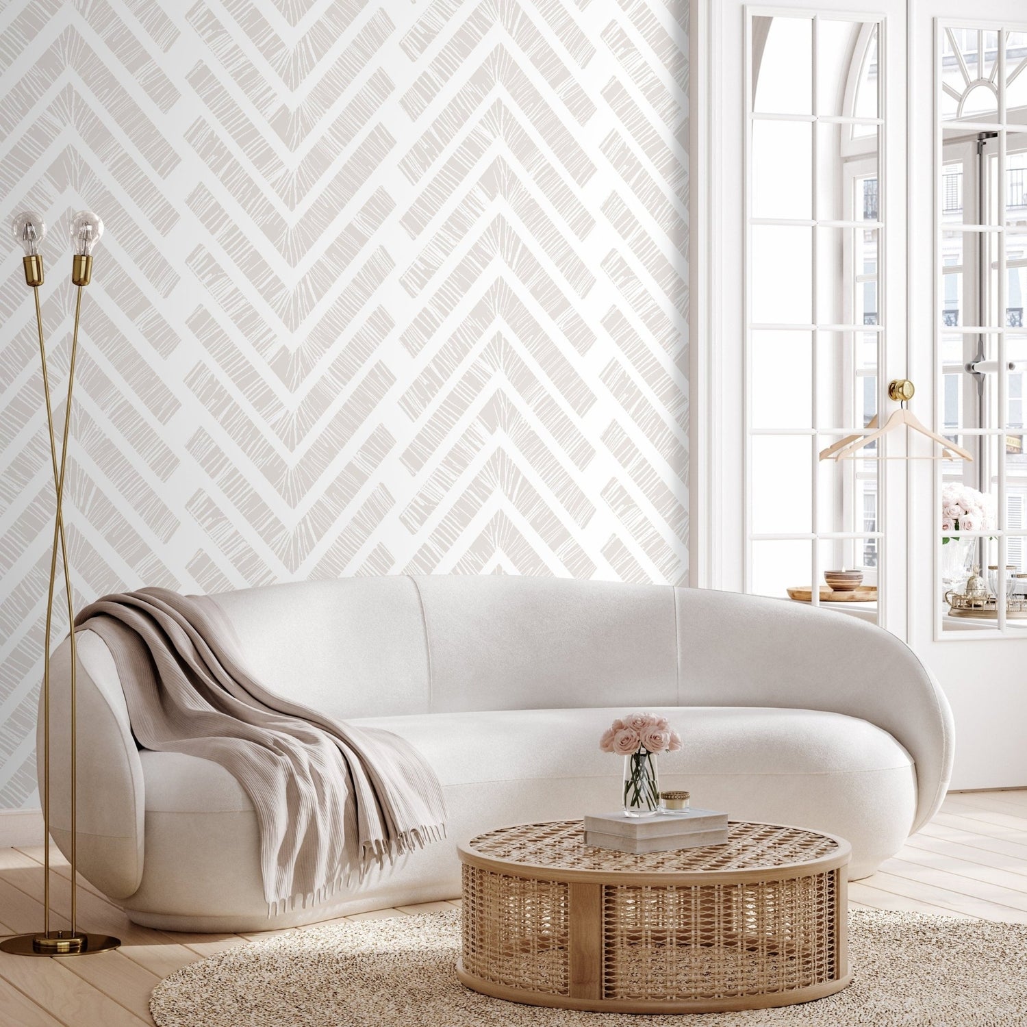 Geometric Arrow Herringbone Wallpaper - C515 - WallTrend