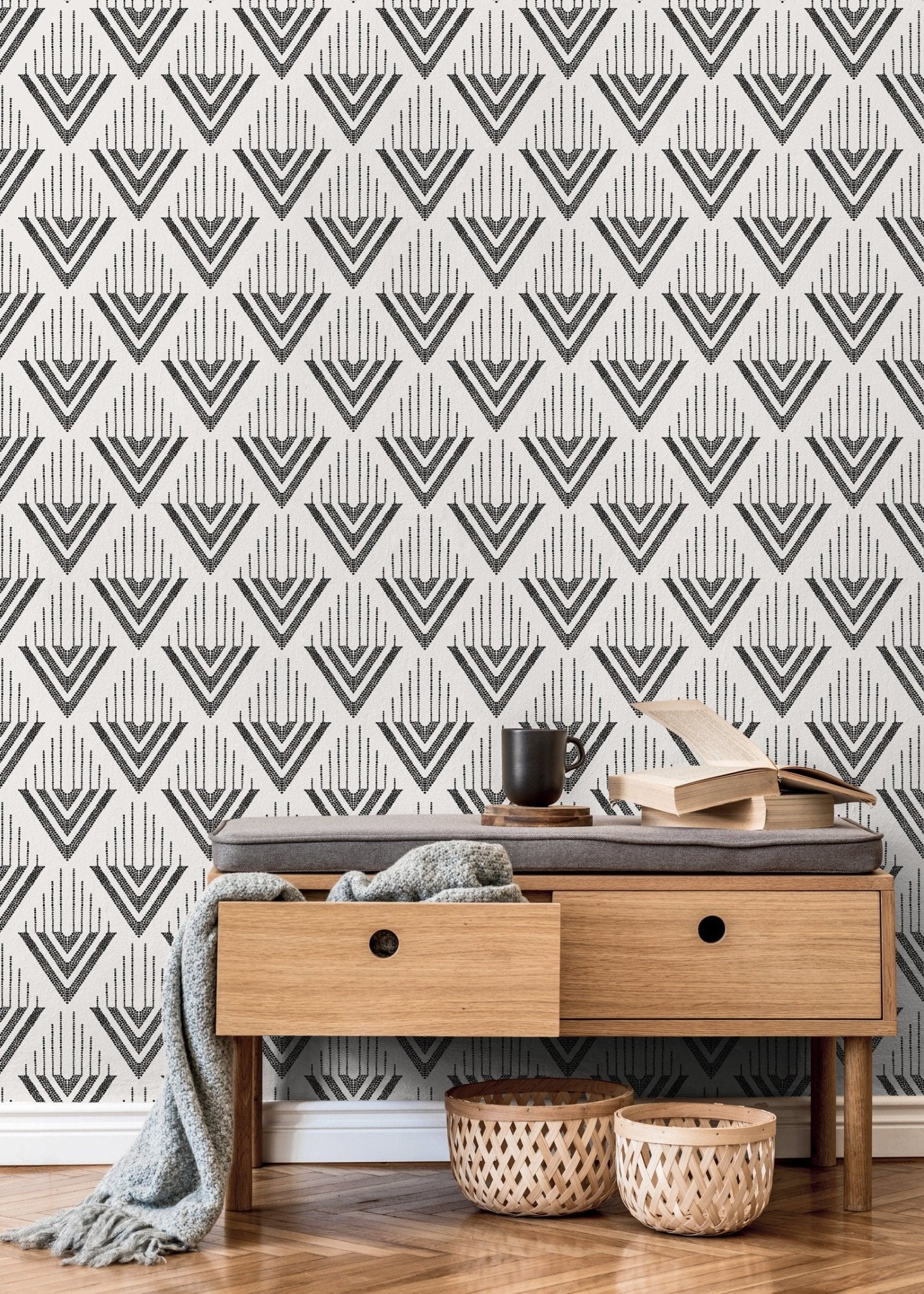 Geometric Arrow Precision Wallpaper - C498 - WallTrend
