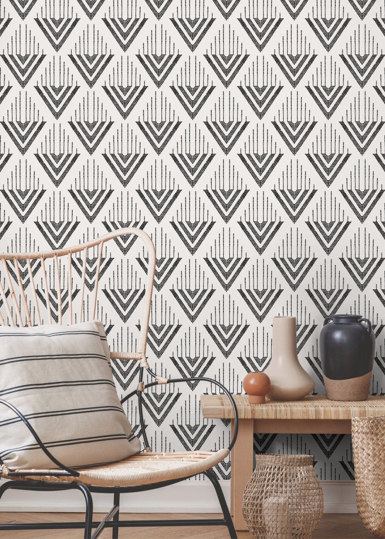 Geometric Arrow Precision Wallpaper - C498 - WallTrend