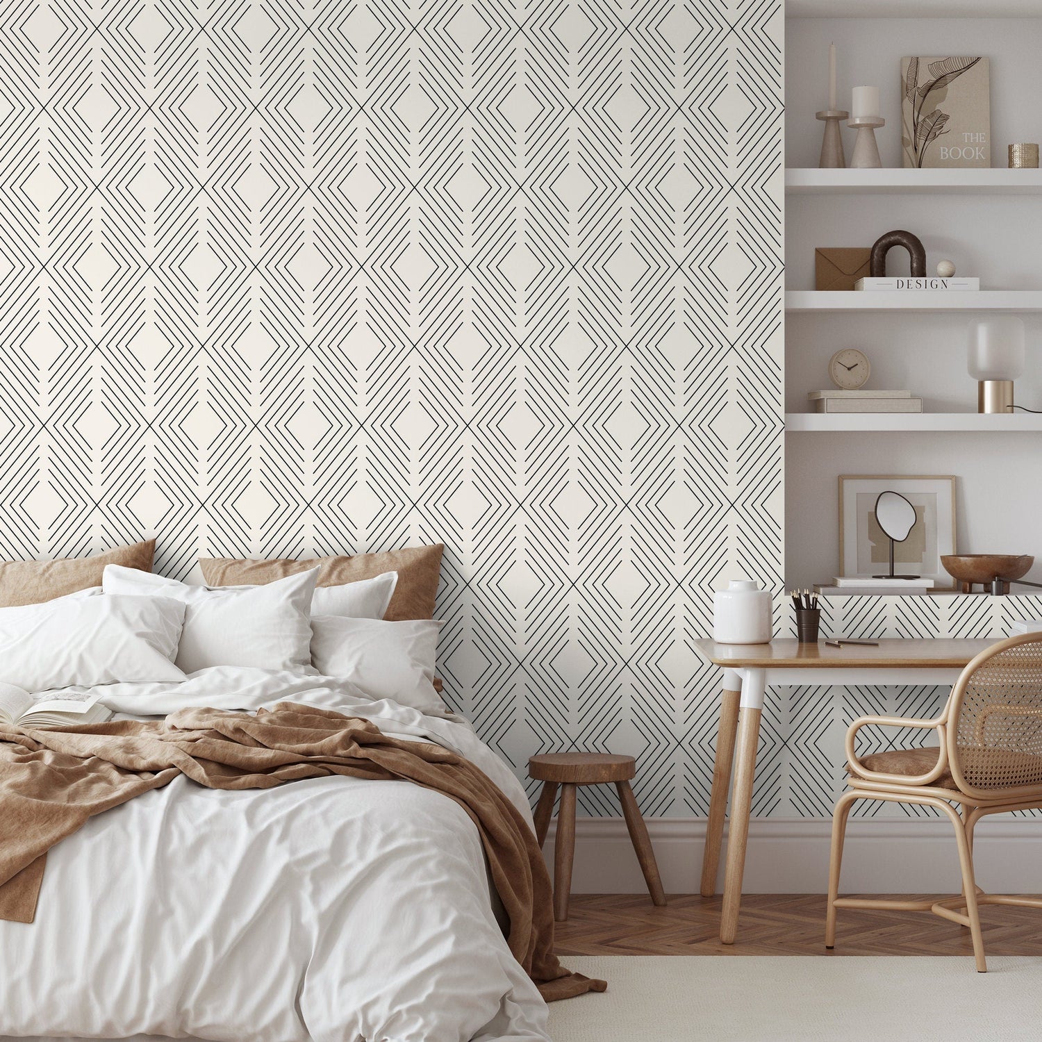 Geometric Arrowhead Lines Wallpaper - C734 - WallTrend