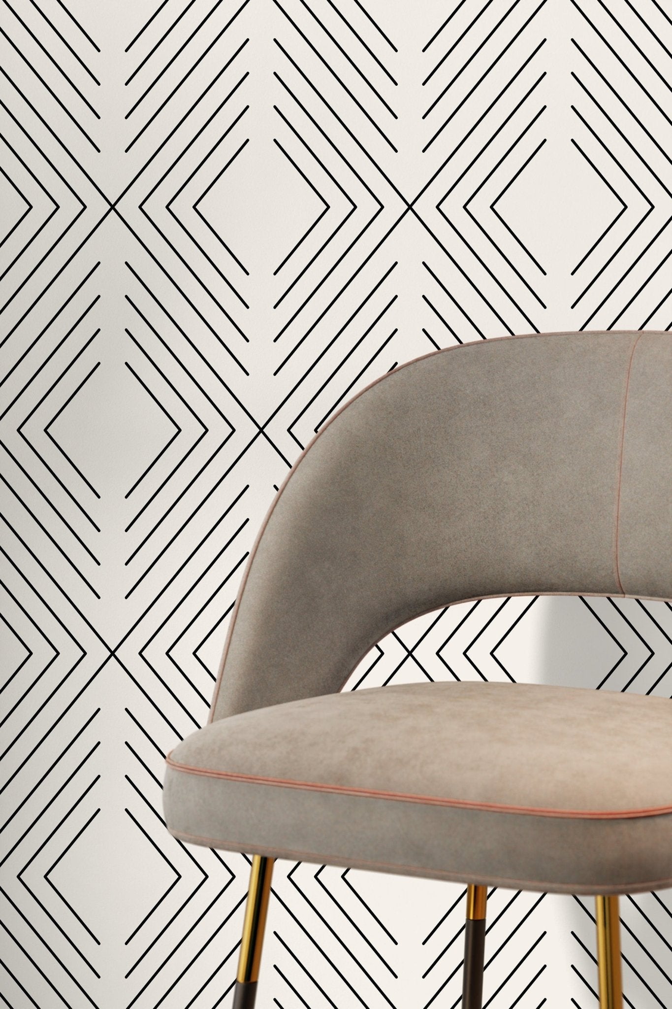 Geometric Arrowhead Lines Wallpaper - C734 - WallTrend