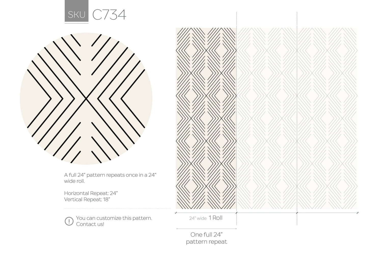 Geometric Arrowhead Lines Wallpaper - C734 - WallTrend