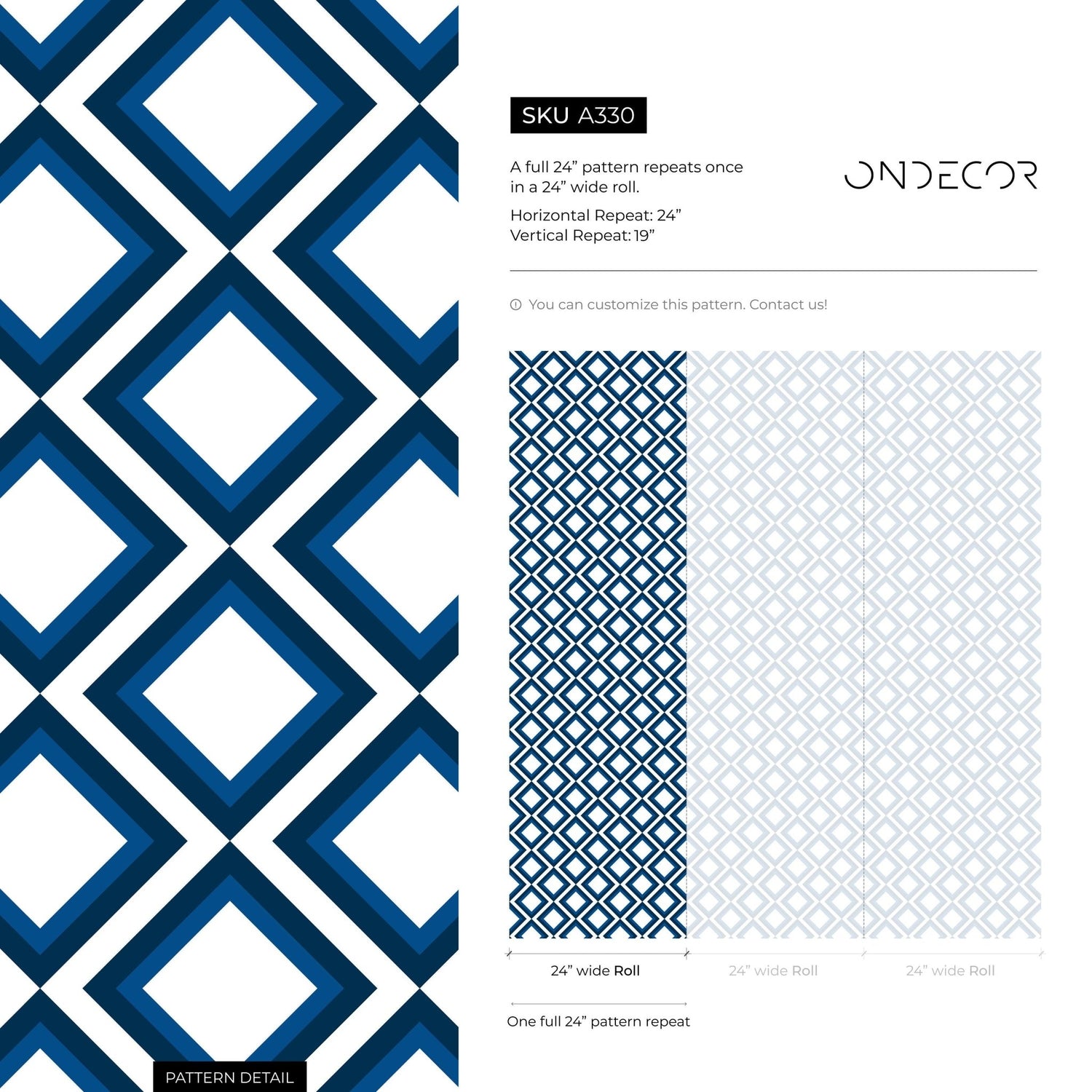 Geometric Blue Lines Wallpaper - A330 - WallTrend