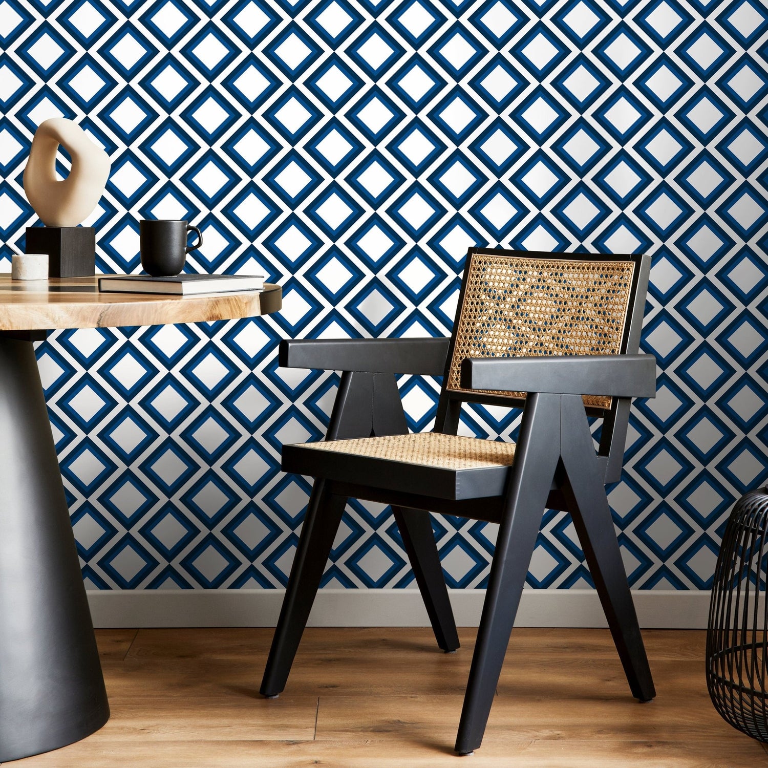 Geometric Blue Lines Wallpaper - A330 - WallTrend