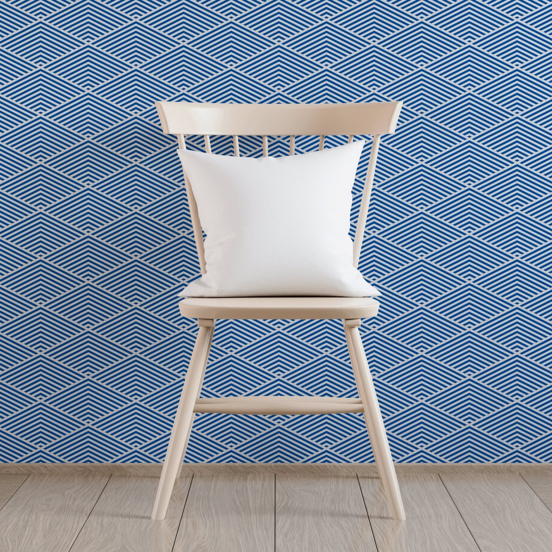 Geometric Blue Lines Wallpaper - B796 - WallTrend