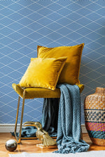 Geometric Blue Lines Wallpaper - B796 - WallTrend