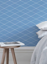 Geometric Blue Lines Wallpaper - B796 - WallTrend