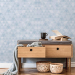 Geometric Blue Triangles Wallpaper - A010 - WallTrend