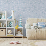 Geometric Blue Triangles Wallpaper - A010 - WallTrend