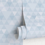 Geometric Blue Triangles Wallpaper - A010 - WallTrend