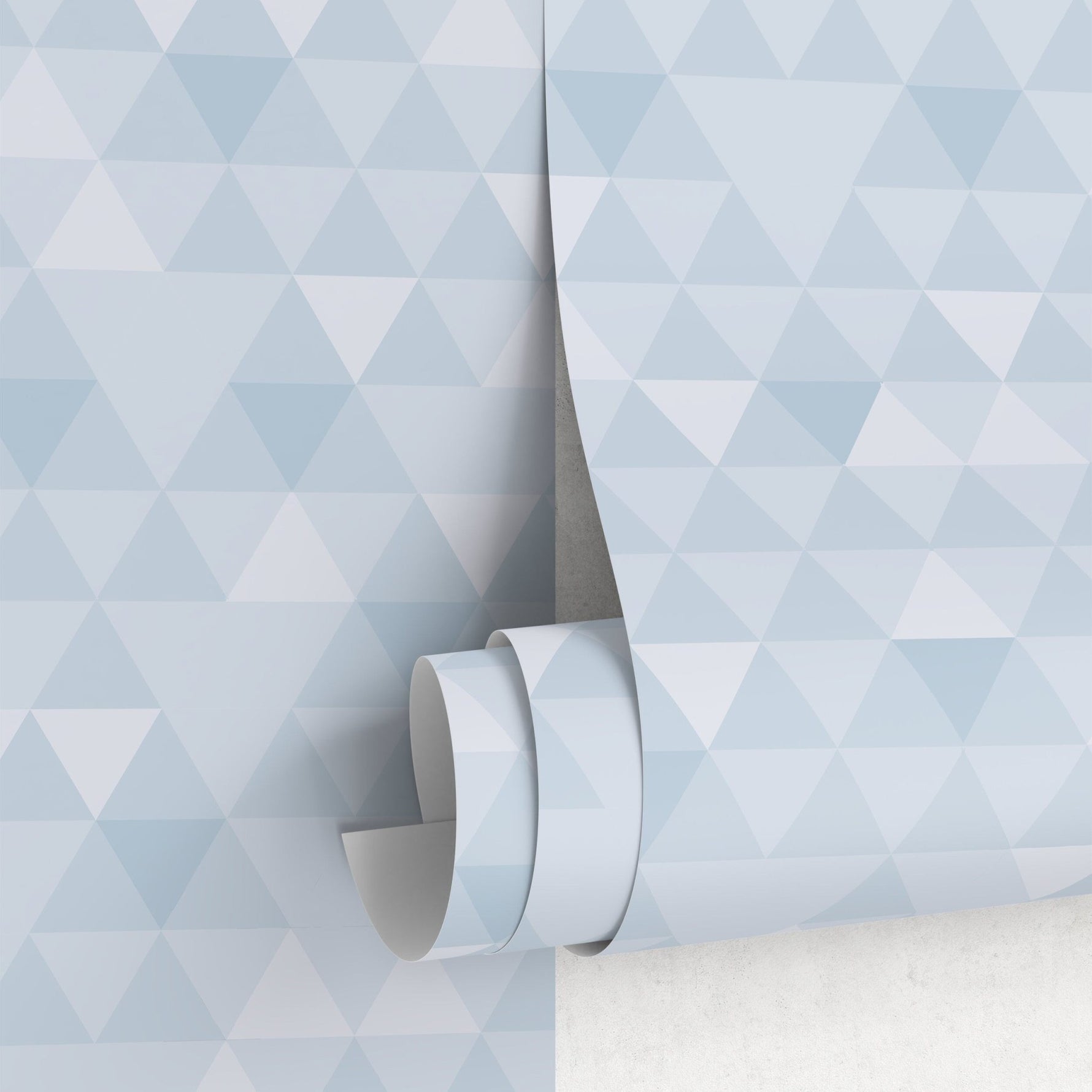 Geometric Blue Triangles Wallpaper - A010 - WallTrend