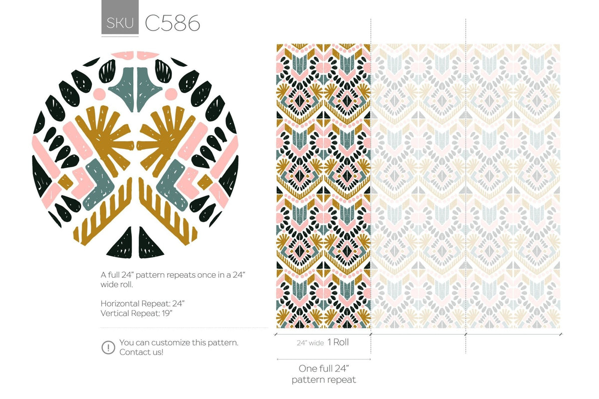 Geometric Bohemian Charm Wallpaper - C586 - WallTrend