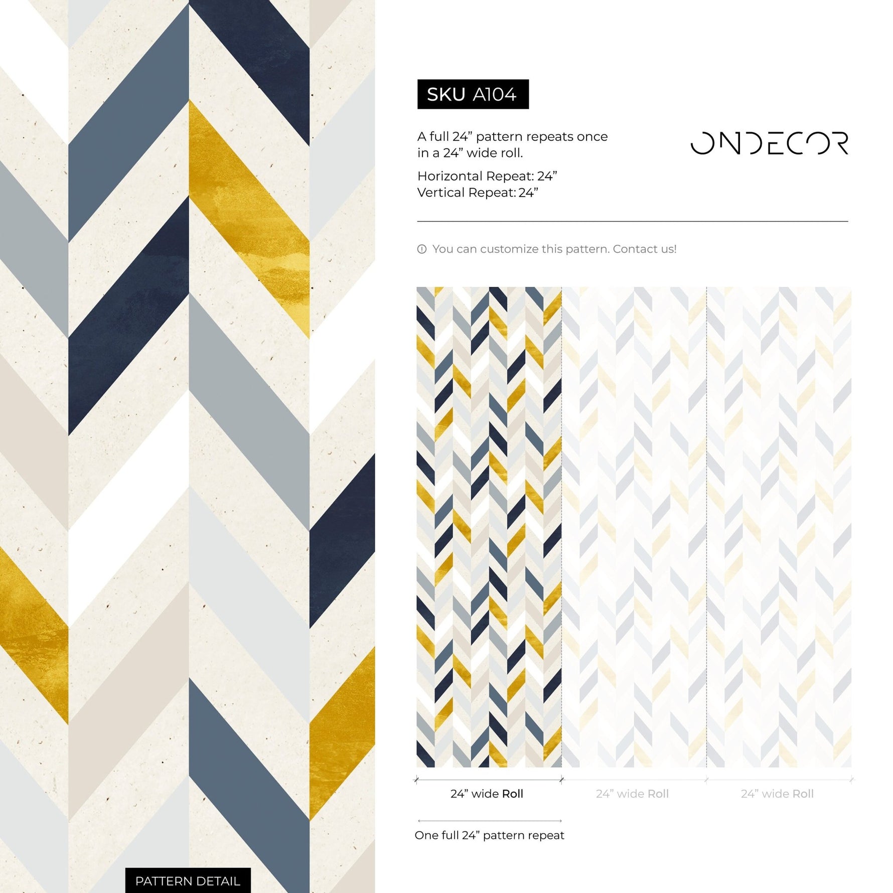 Geometric Chevron Wallpaper - A104 - WallTrend