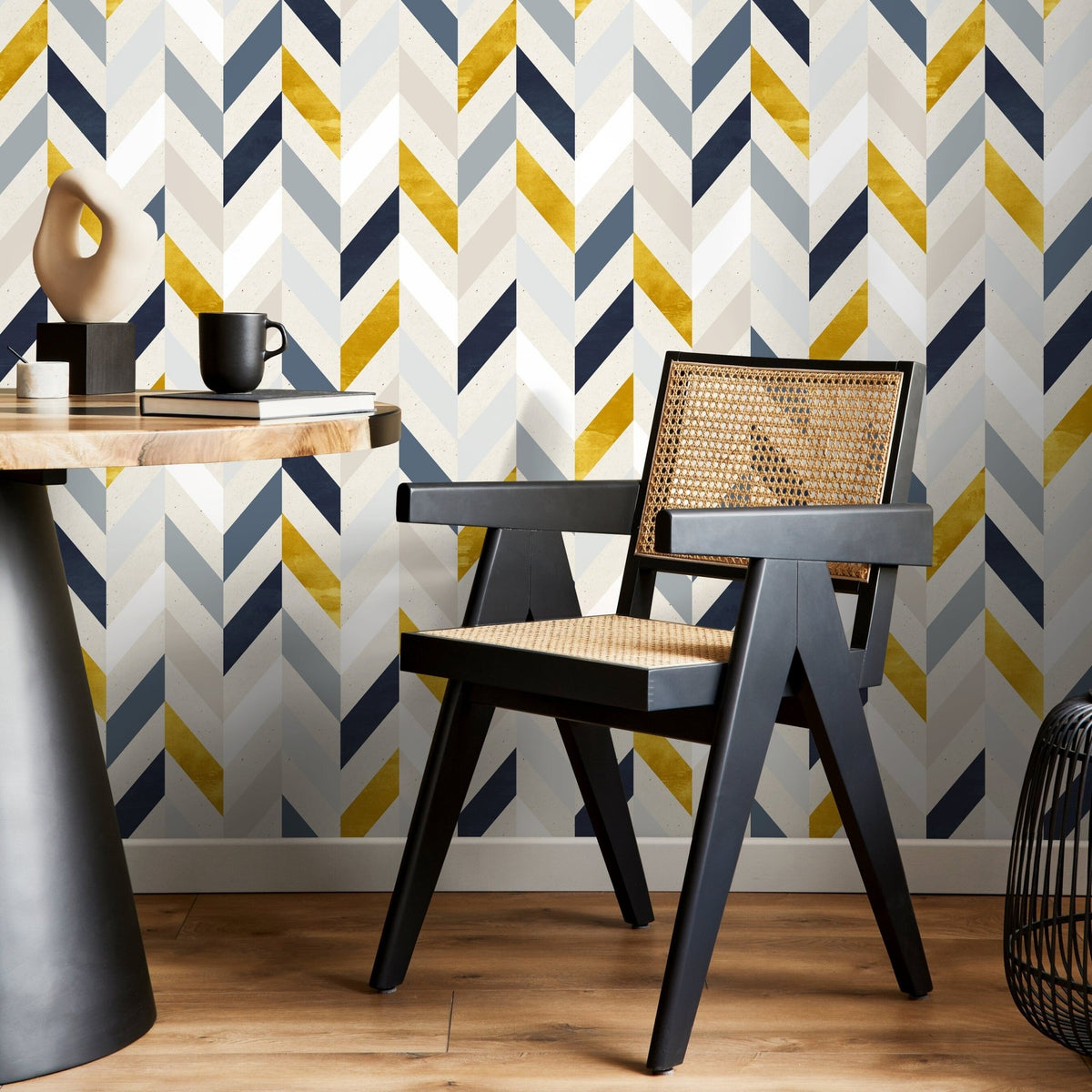 Geometric Chevron Wallpaper - A104 - WallTrend