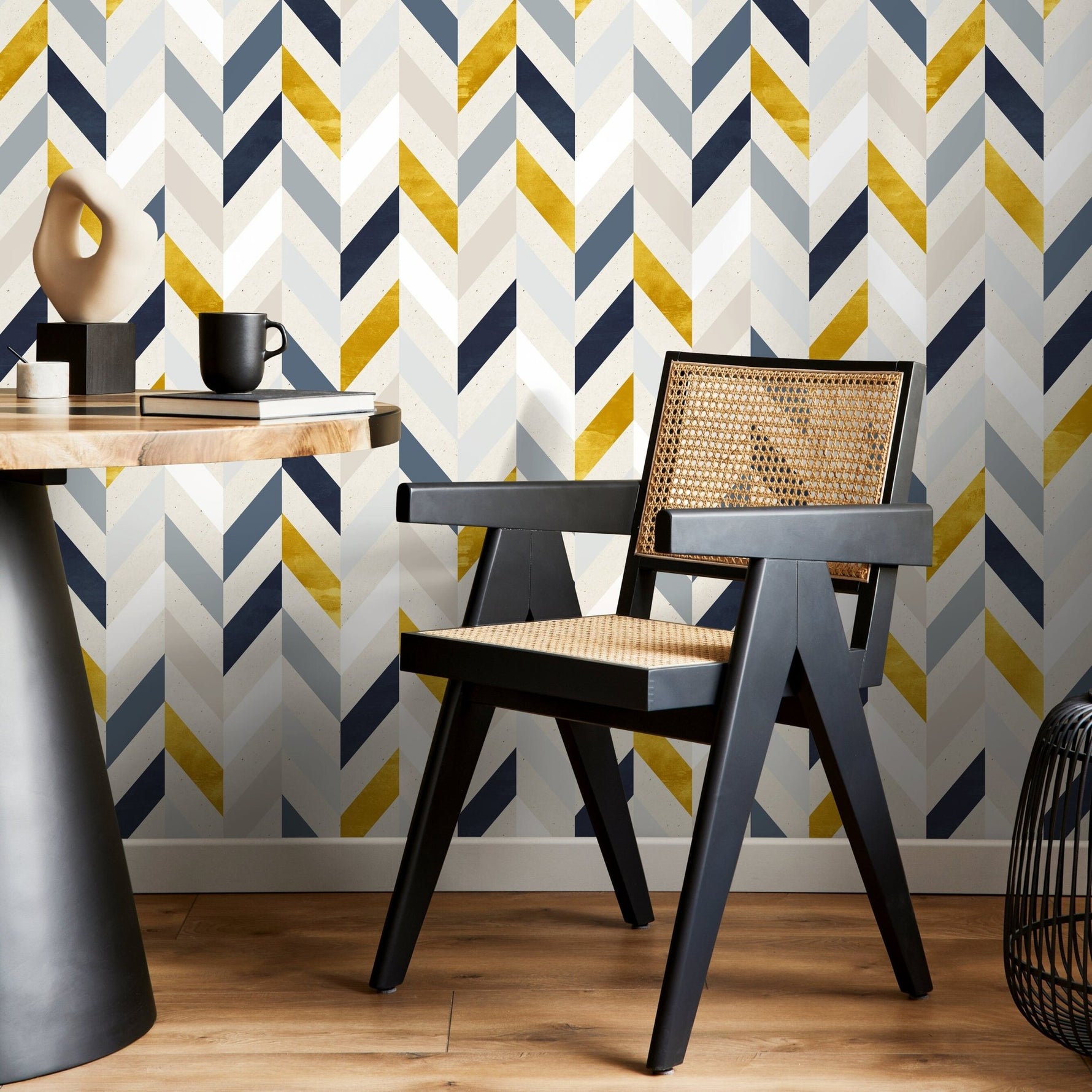 Geometric Chevron Wallpaper - A104 - WallTrend