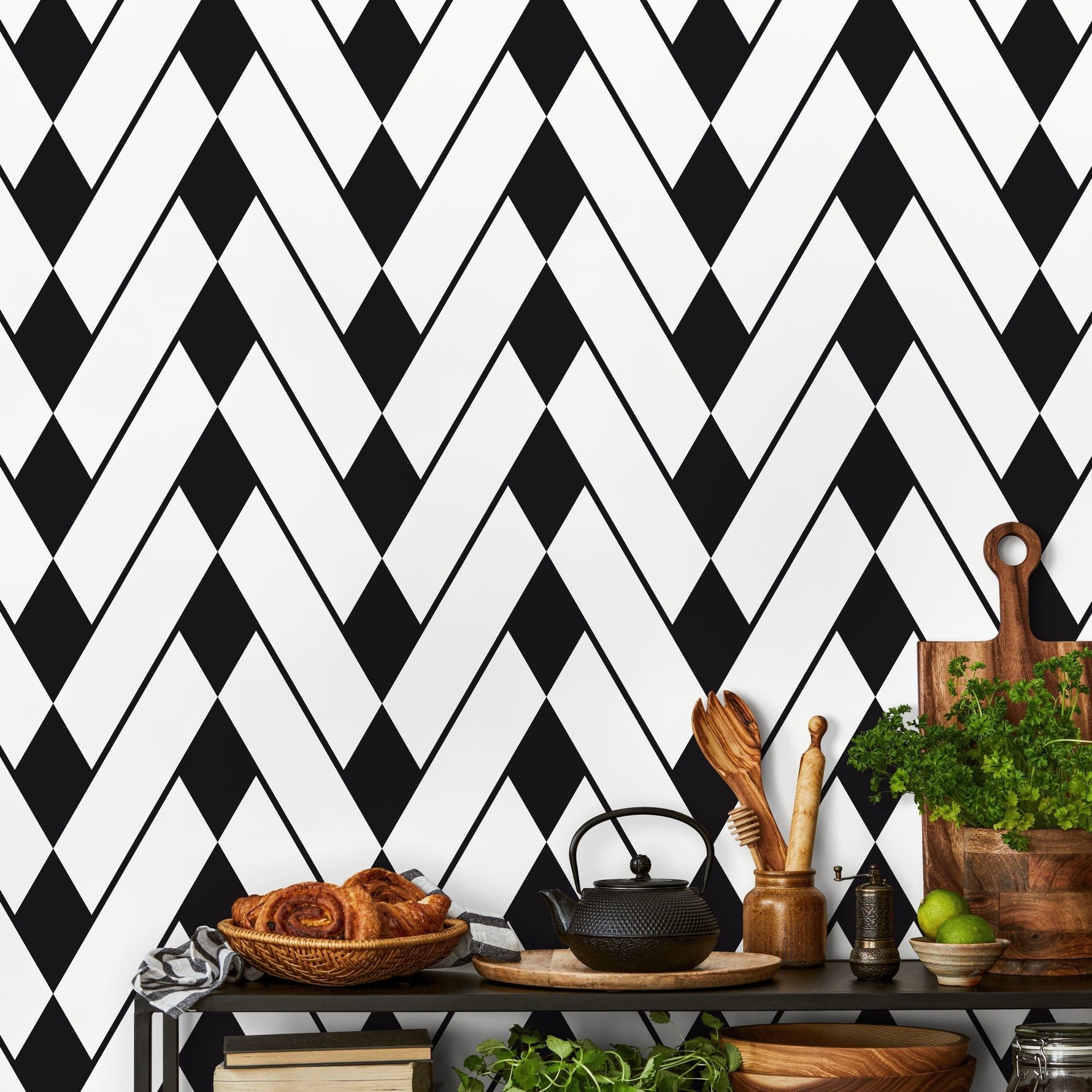 Geometric Chevron Wallpaper - A327 - WallTrend