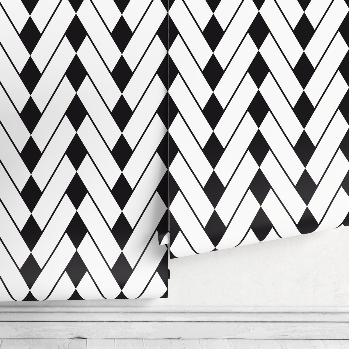 Geometric Chevron Wallpaper - A327 - WallTrend