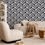 Geometric Contrast Illusion Wallpaper - A899 - WallTrend