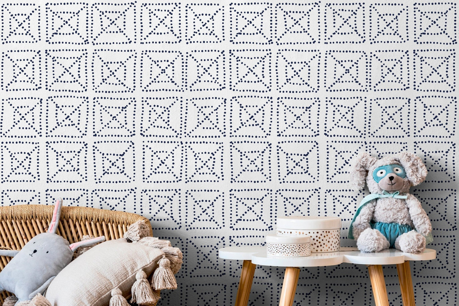 Geometric Diamond Array Wallpaper - C156 - WallTrend