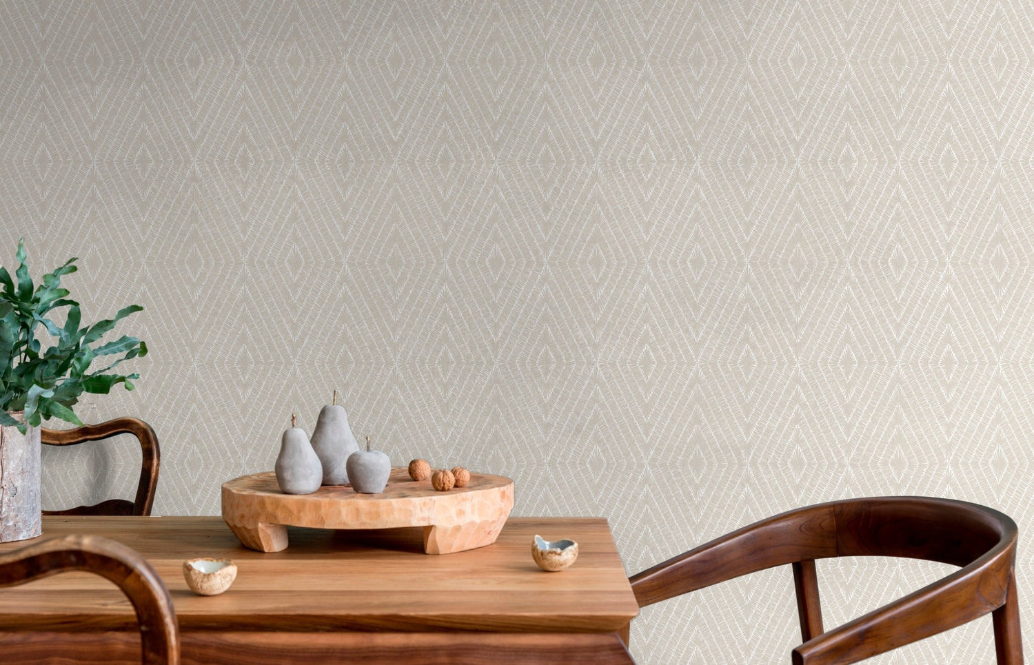 Geometric Diamond Embroidery Wallpaper - C027 - WallTrend