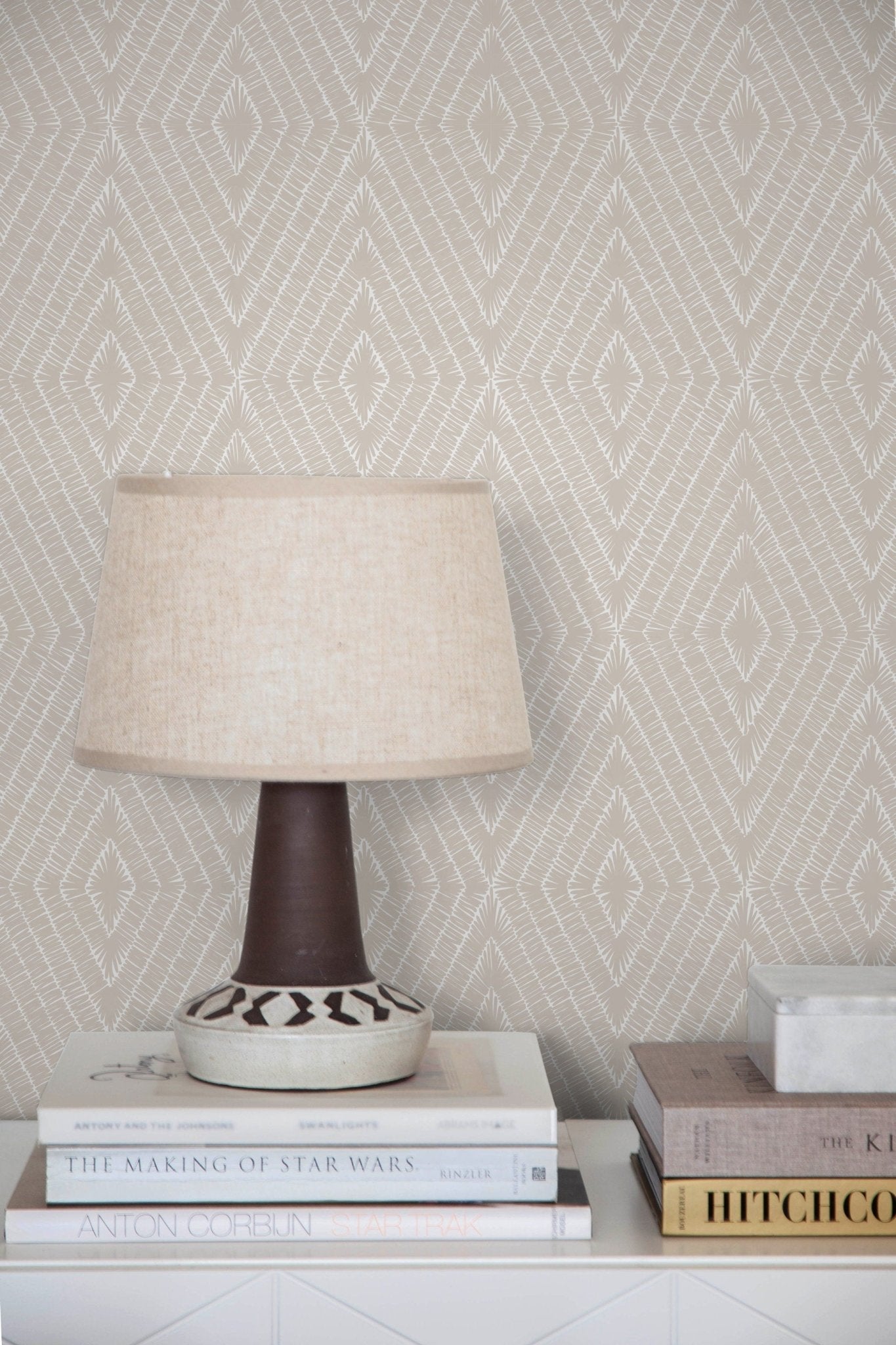 Geometric Diamond Embroidery Wallpaper - C027 - WallTrend
