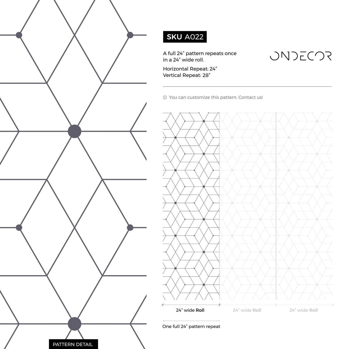 Geometric Diamond Grid Wallpaper - A022 - WallTrend