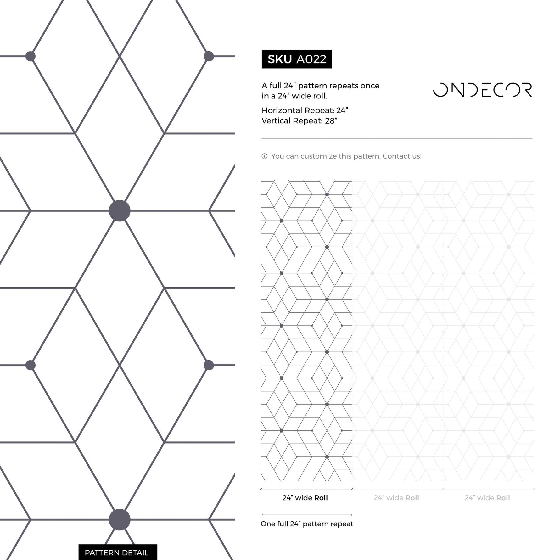 Geometric Diamond Grid Wallpaper - A022 - WallTrend