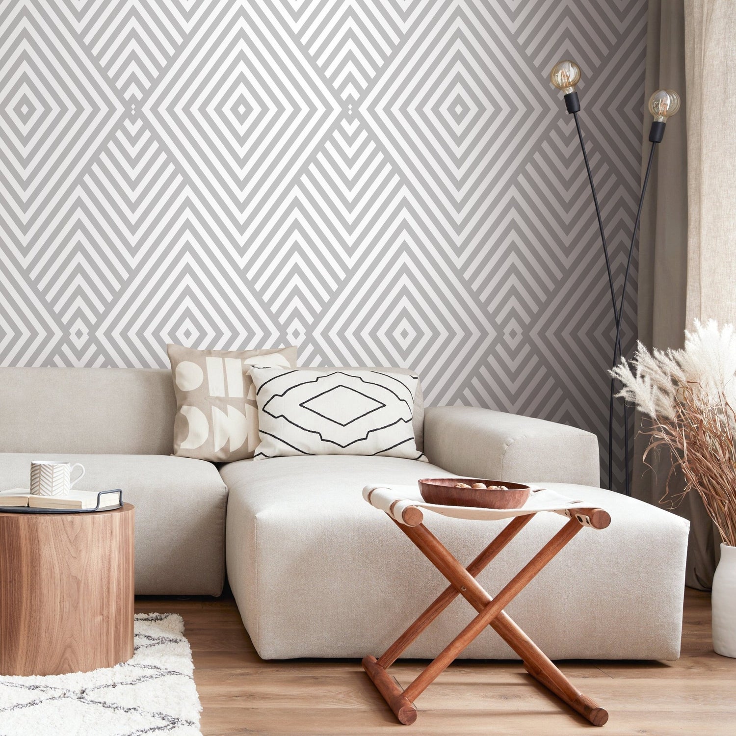 Geometric Diamond Harmony Wallpaper - A335 - WallTrend