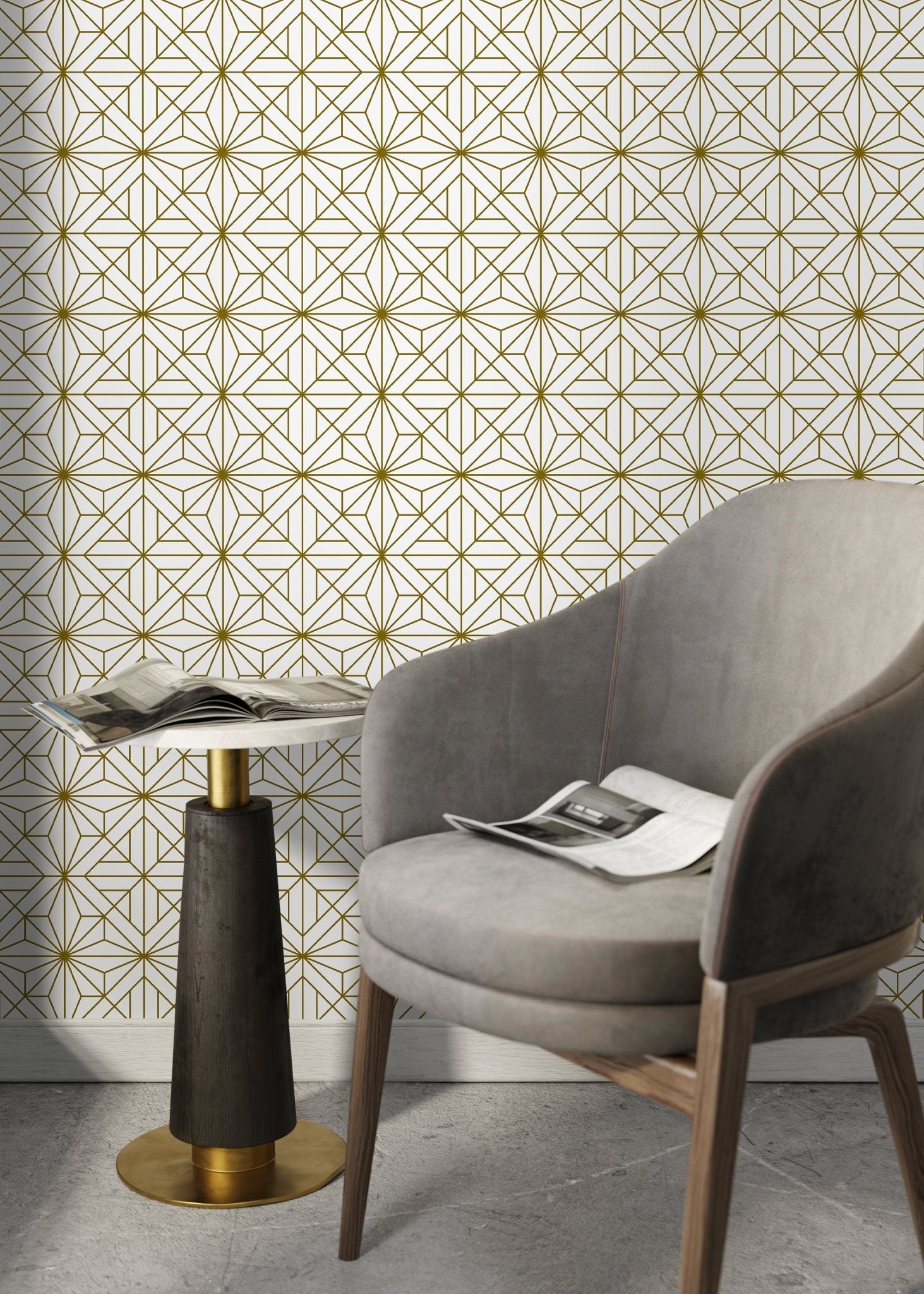 Geometric Elegance Wallpaper - B885 - WallTrend