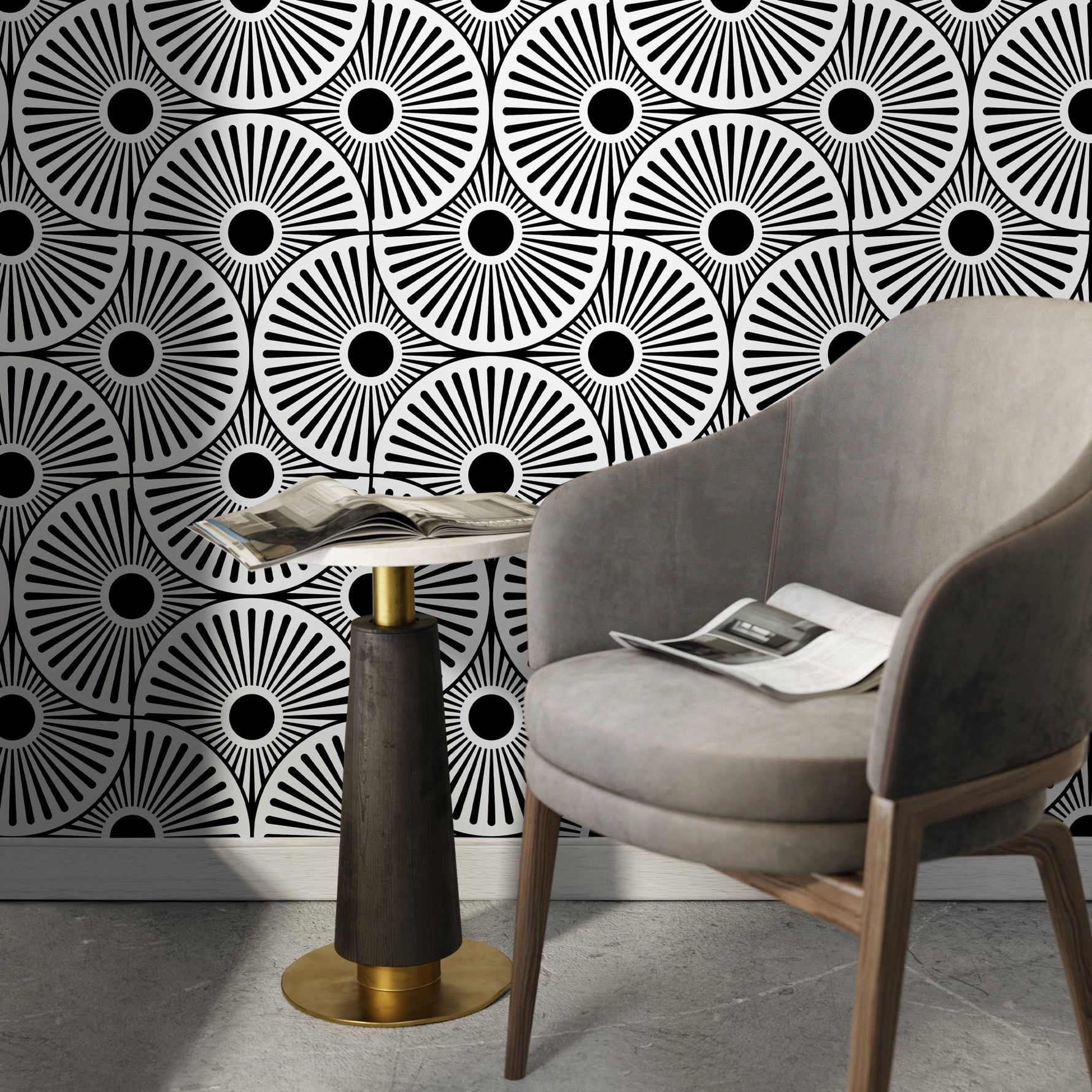 Geometric Fan Array Wallpaper - B859 - WallTrend