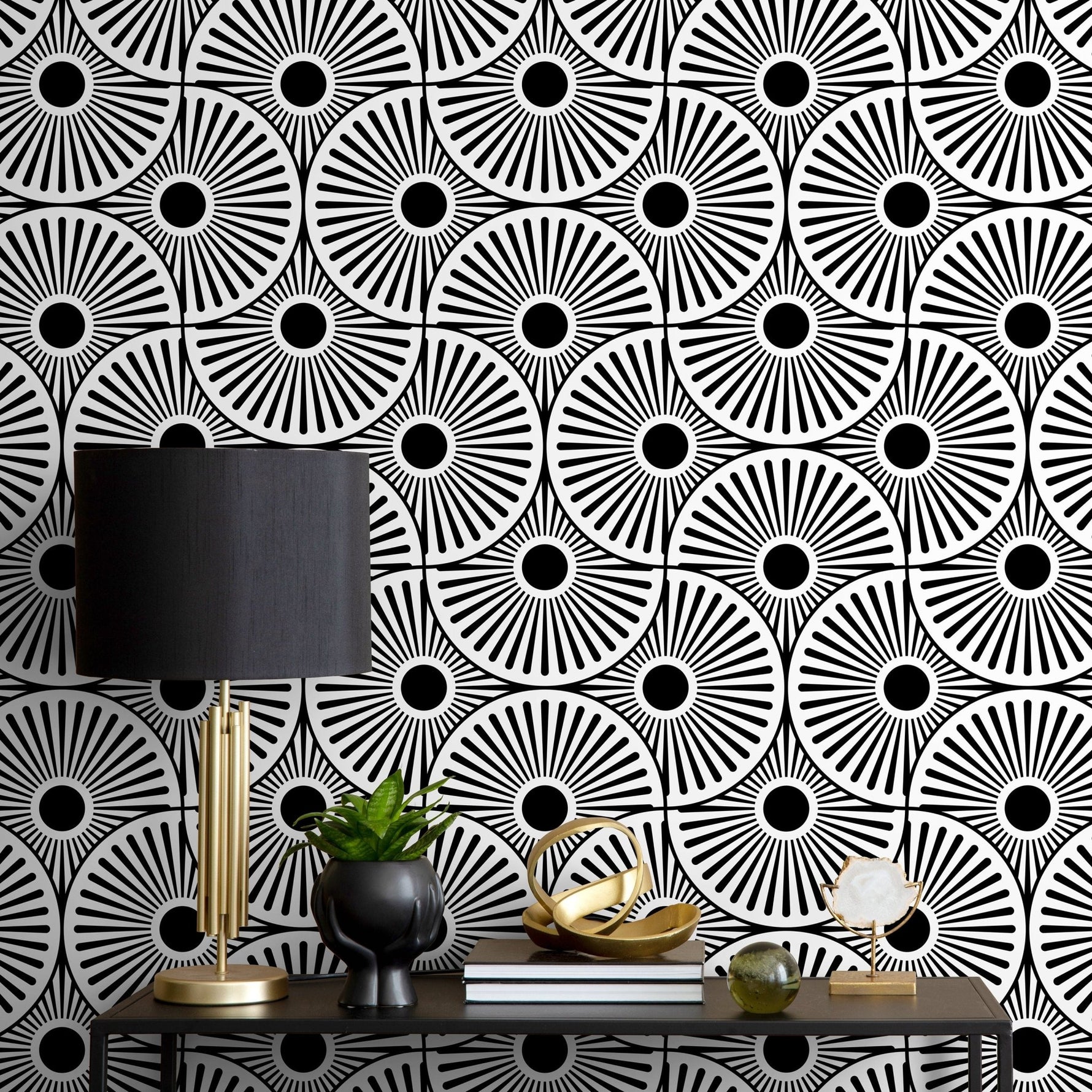 Geometric Fan Array Wallpaper - B859 - WallTrend