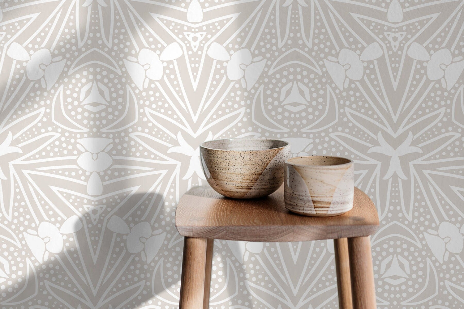 Geometric Floral Elegance Wallpaper - X020 - WallTrend