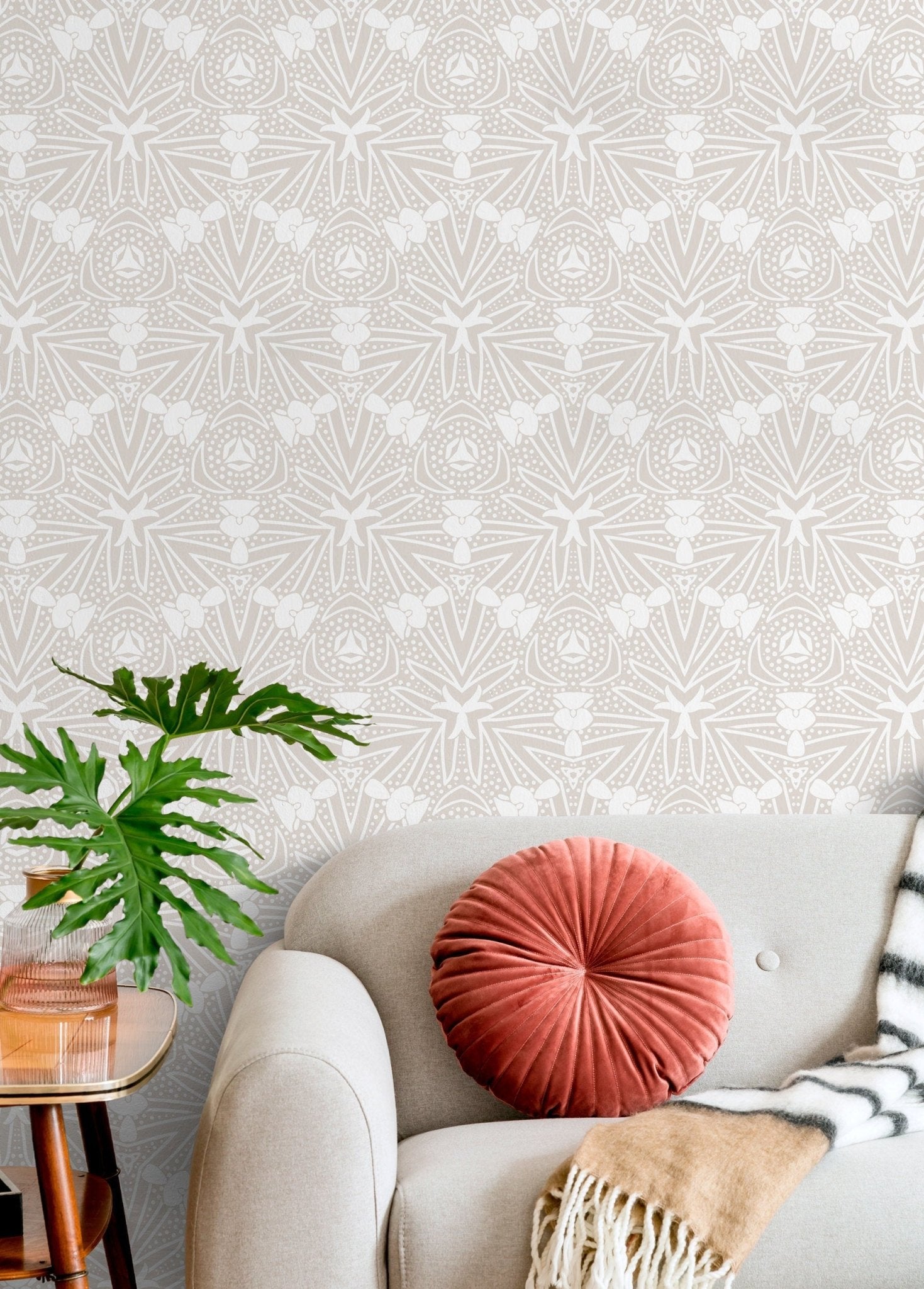 Geometric Floral Elegance Wallpaper - X020 - WallTrend