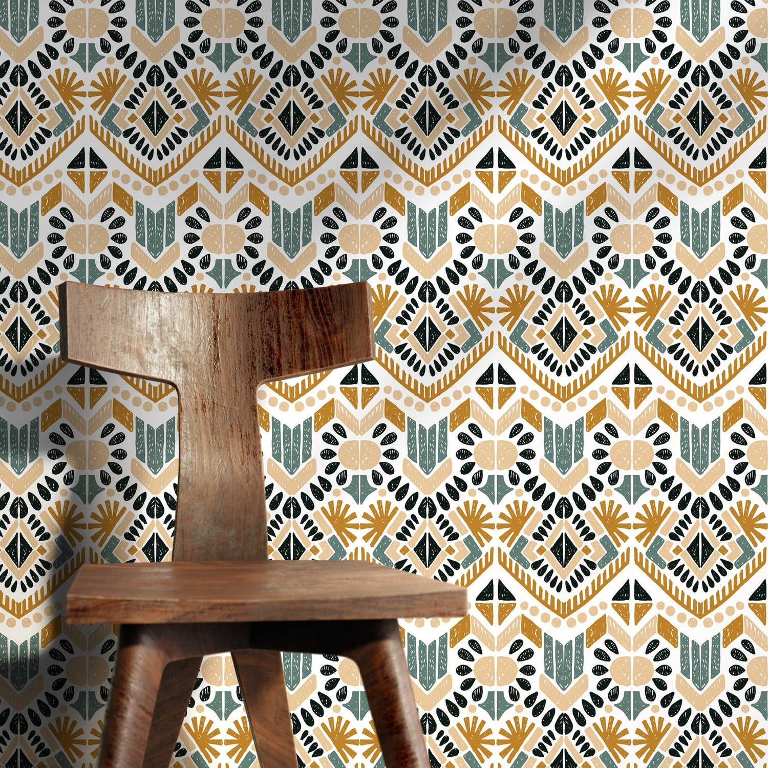 Geometric Floral Fusion Wallpaper - C585 - WallTrend