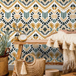 Geometric Floral Fusion Wallpaper - C585 - WallTrend