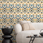 Geometric Floral Fusion Wallpaper - C585 - WallTrend