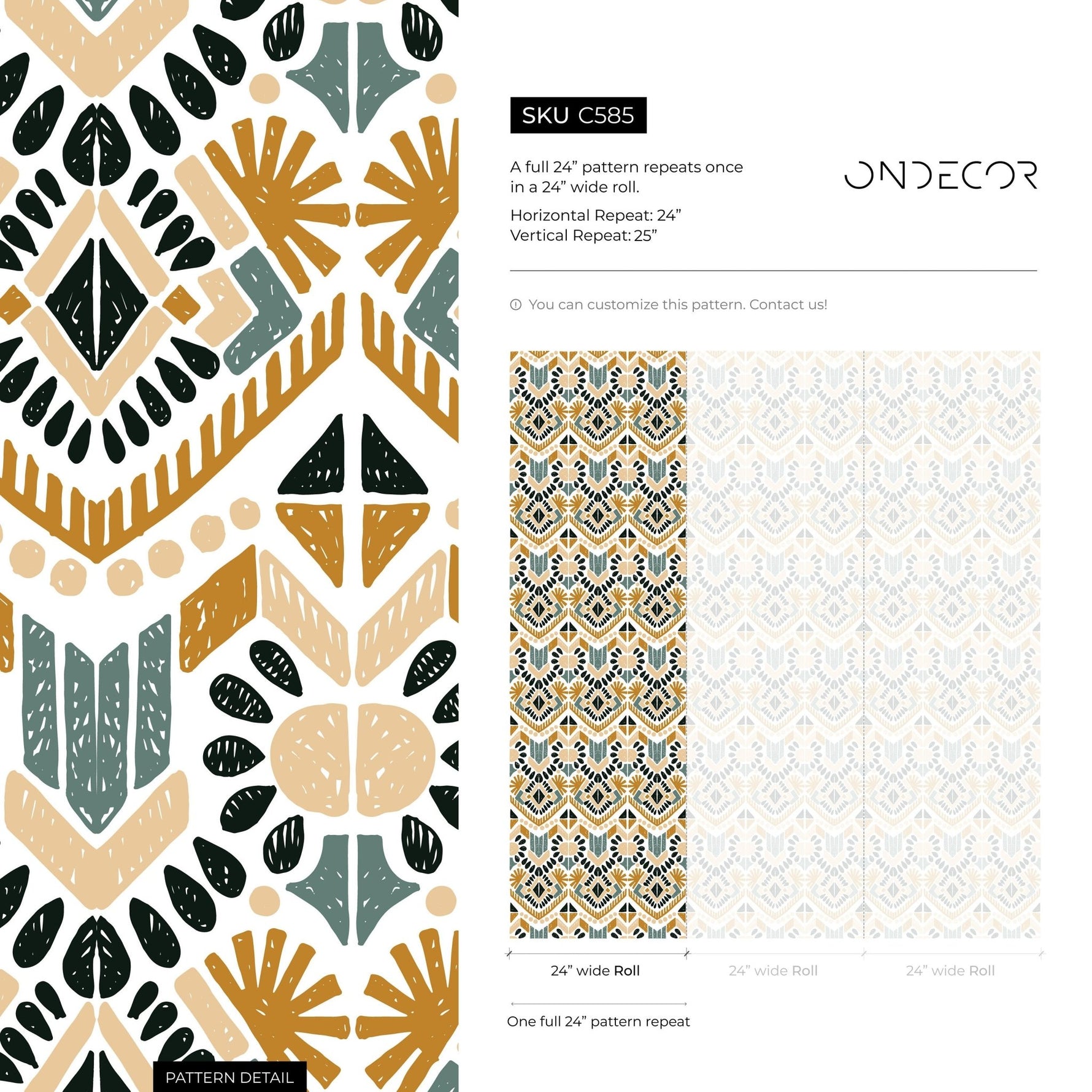 Geometric Floral Fusion Wallpaper - C585 - WallTrend