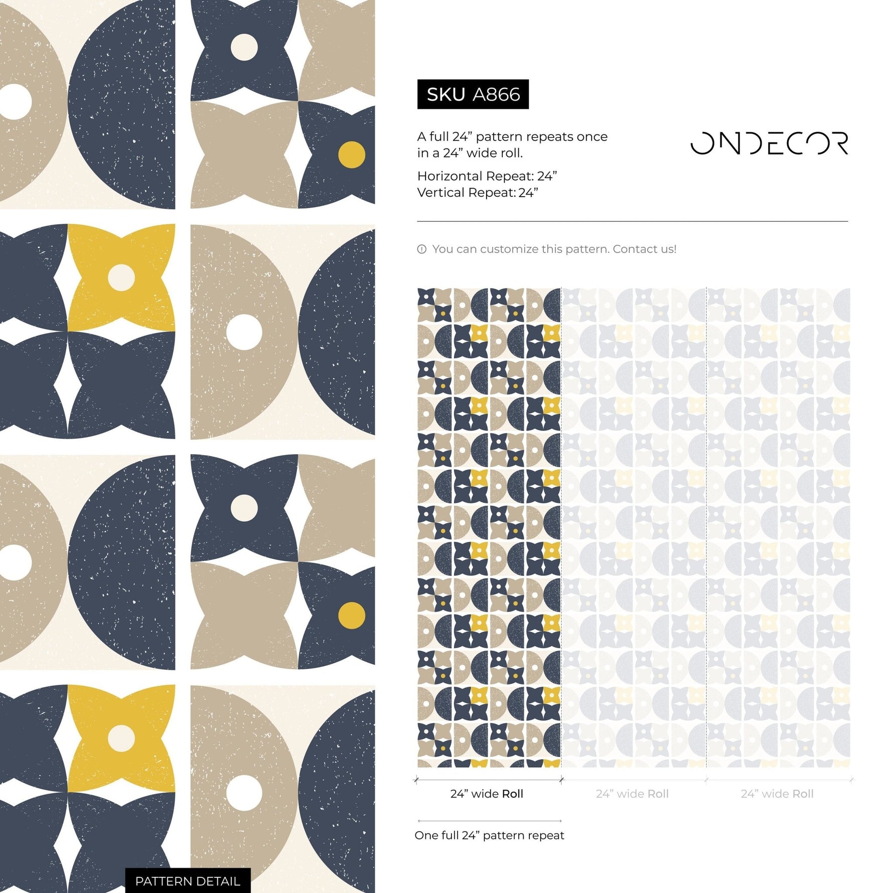 Geometric Harmony Wallpaper - A866 - WallTrend