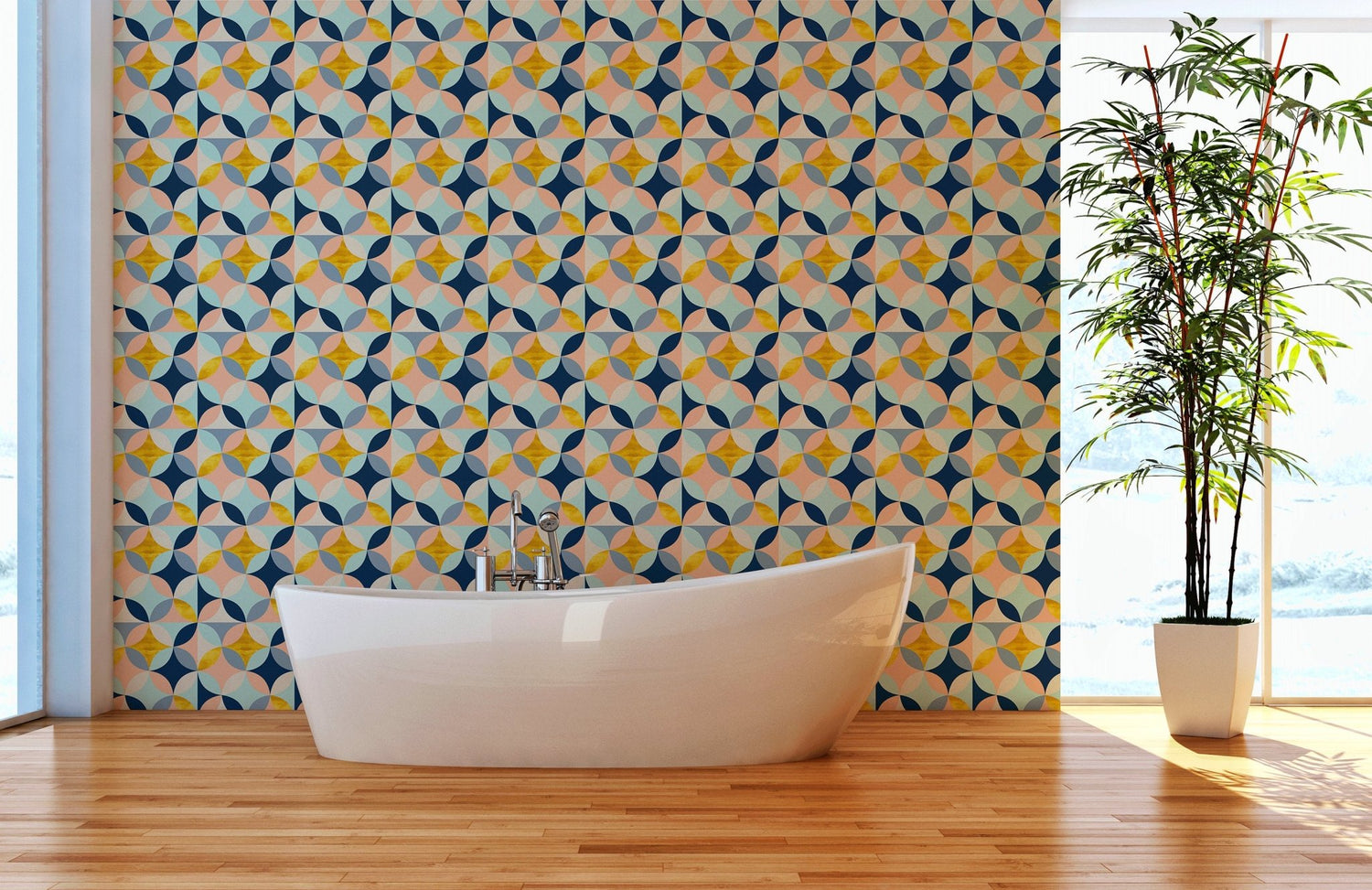 Geometric Harmony Wallpaper - B423 - WallTrend