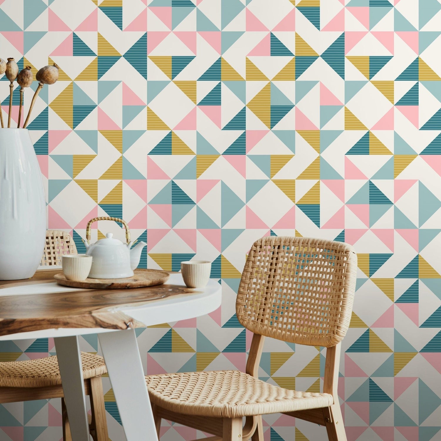 Geometric Harmony Wallpaper - C107 - WallTrend