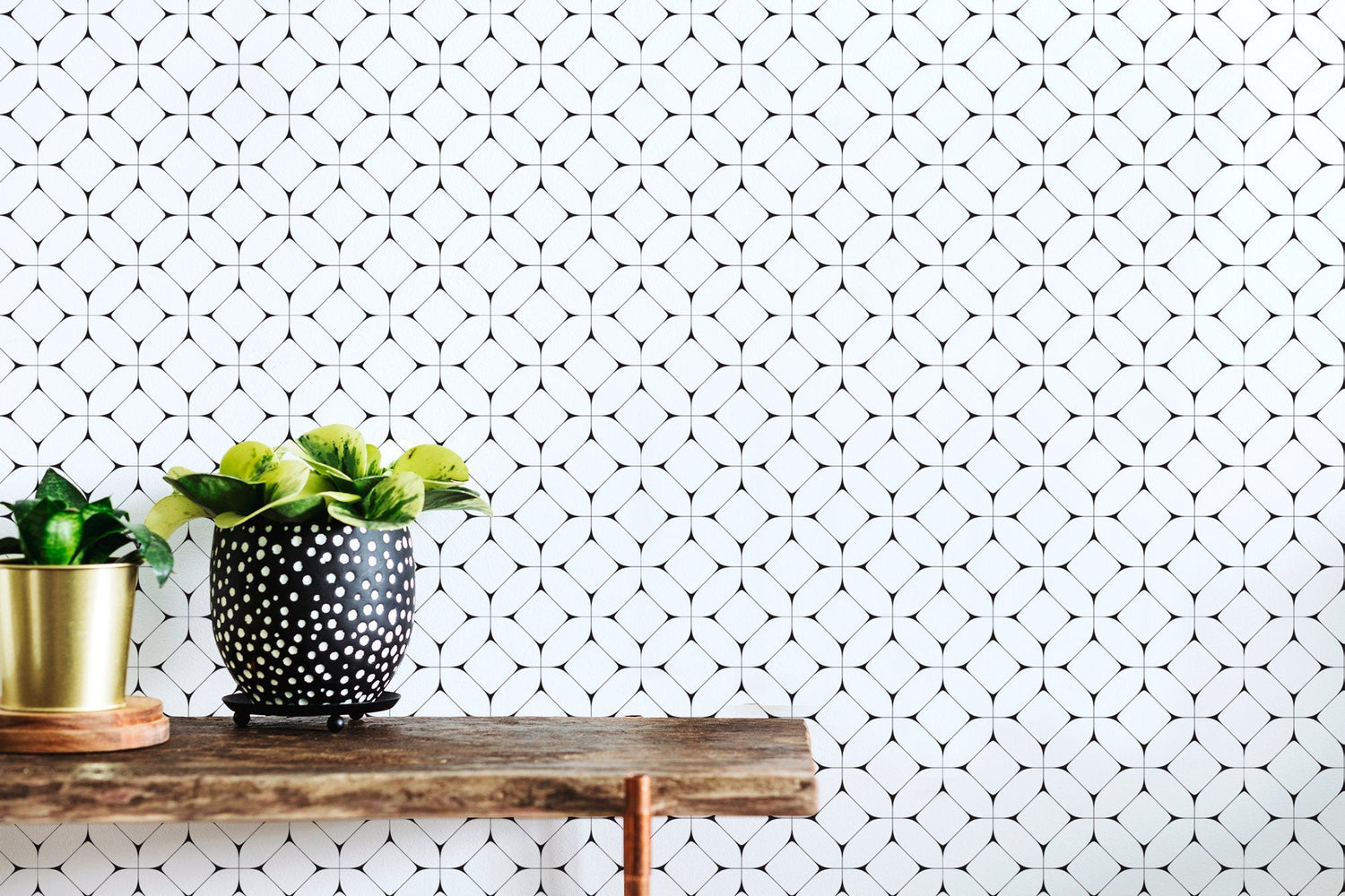 Geometric Heart Shapes Wallpaper - B608 - WallTrend