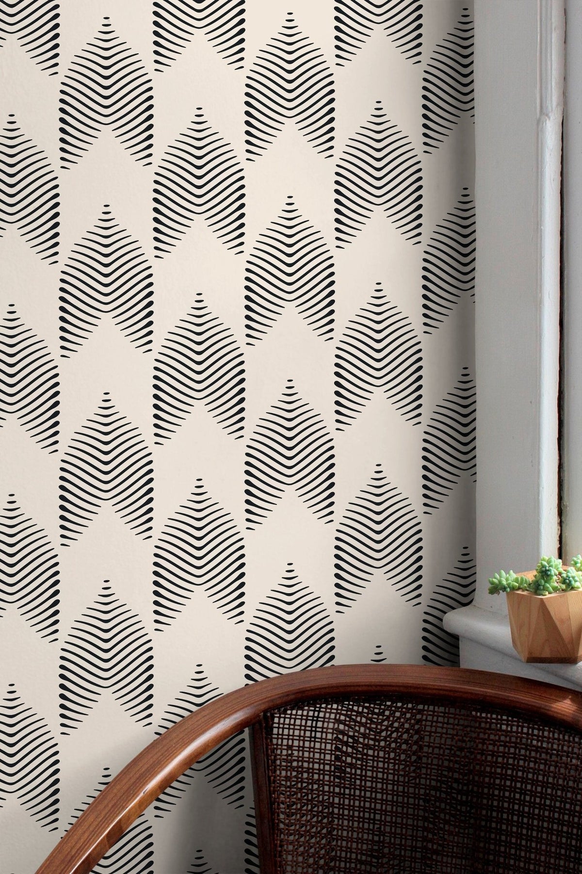 Geometric Herringbone Pattern Wallpaper - C774 - WallTrend