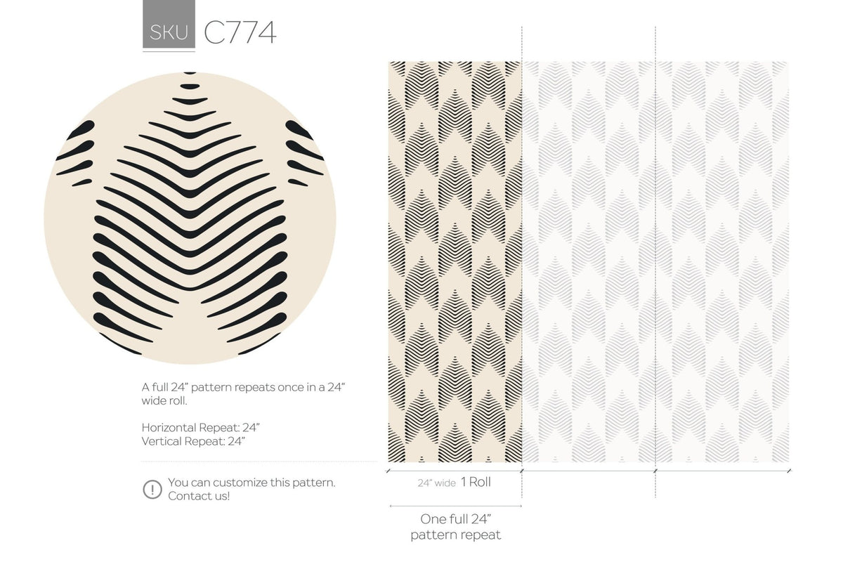 Geometric Herringbone Pattern Wallpaper - C774 - WallTrend