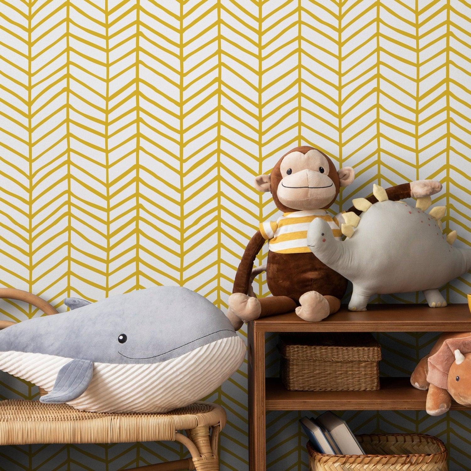 Geometric Herringbone Wallpaper - A052 - WallTrend