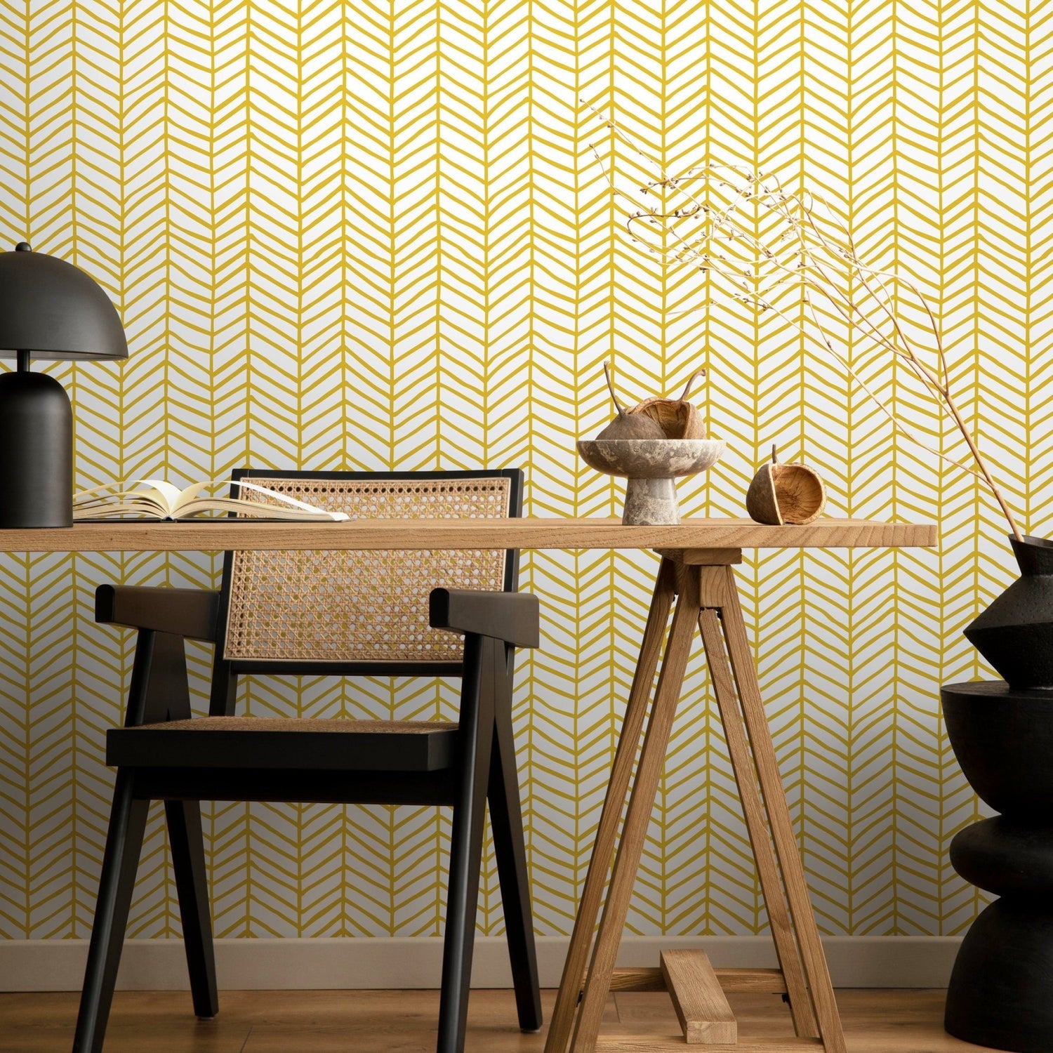 Geometric Herringbone Wallpaper - A052 - WallTrend