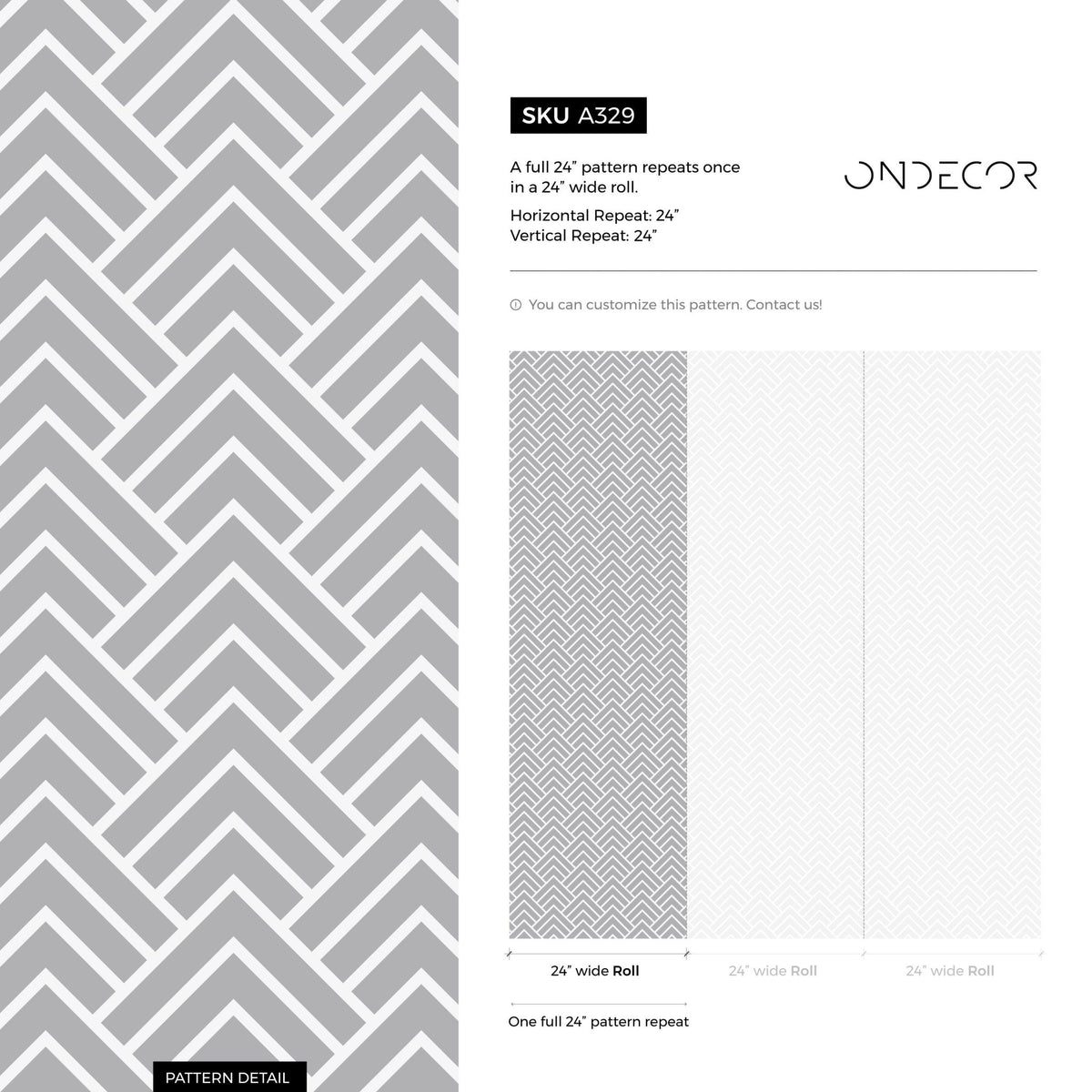 Geometric Herringbone Wallpaper - A329 - WallTrend