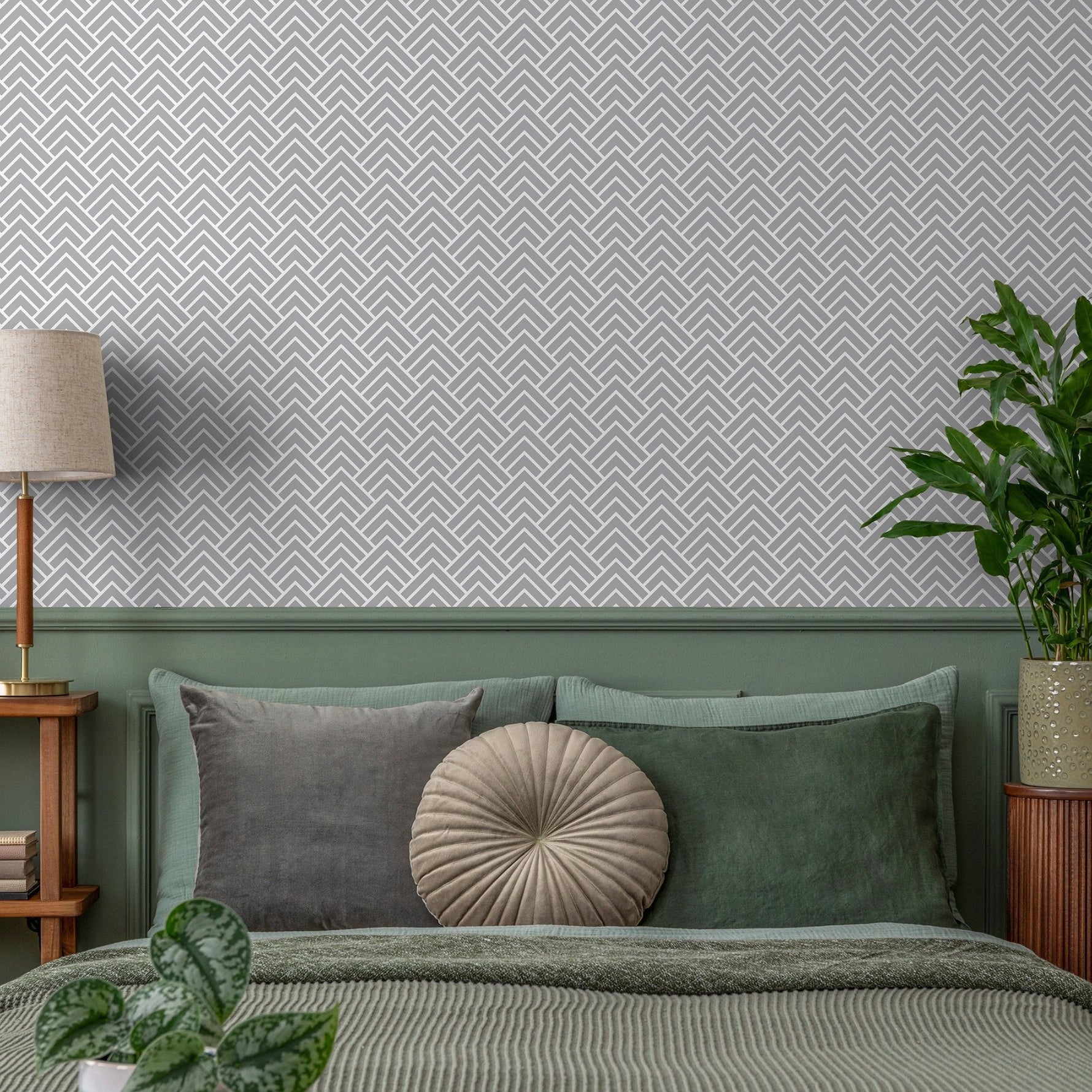 Geometric Herringbone Wallpaper - A329 - WallTrend