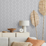 Geometric Herringbone Wallpaper - A329 - WallTrend