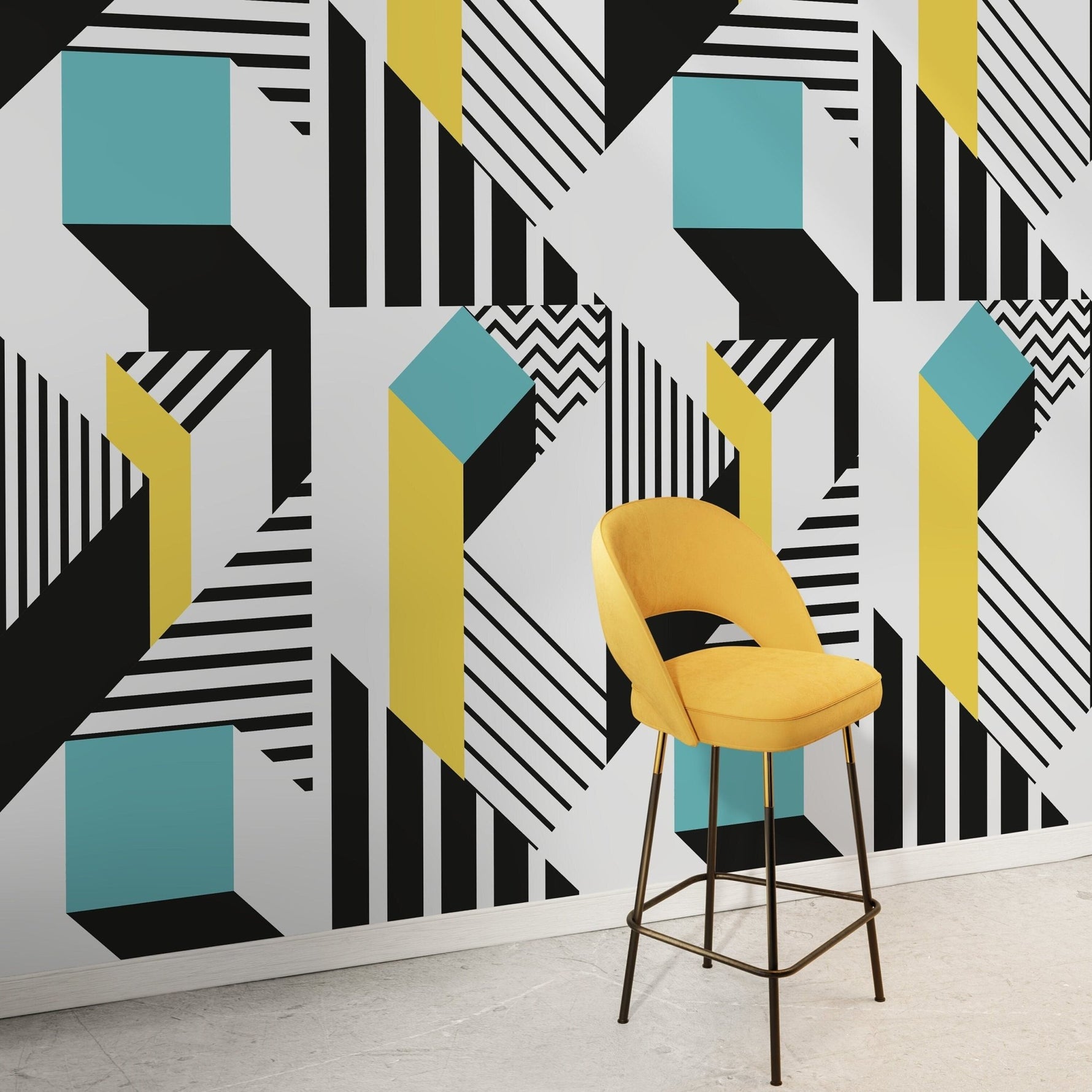 Geometric Illusion Wallpaper - B042 - WallTrend